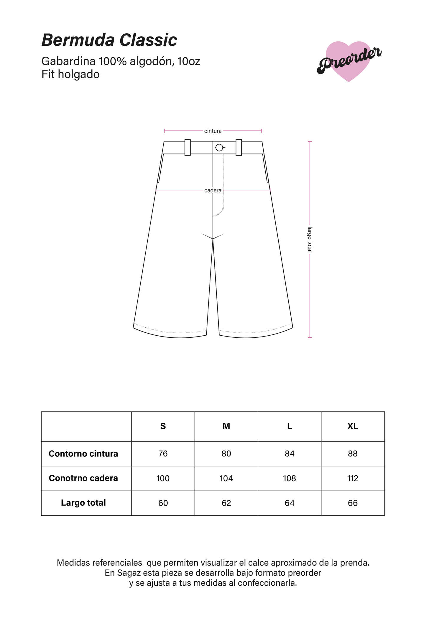 Bermuda Classic sagaz negra