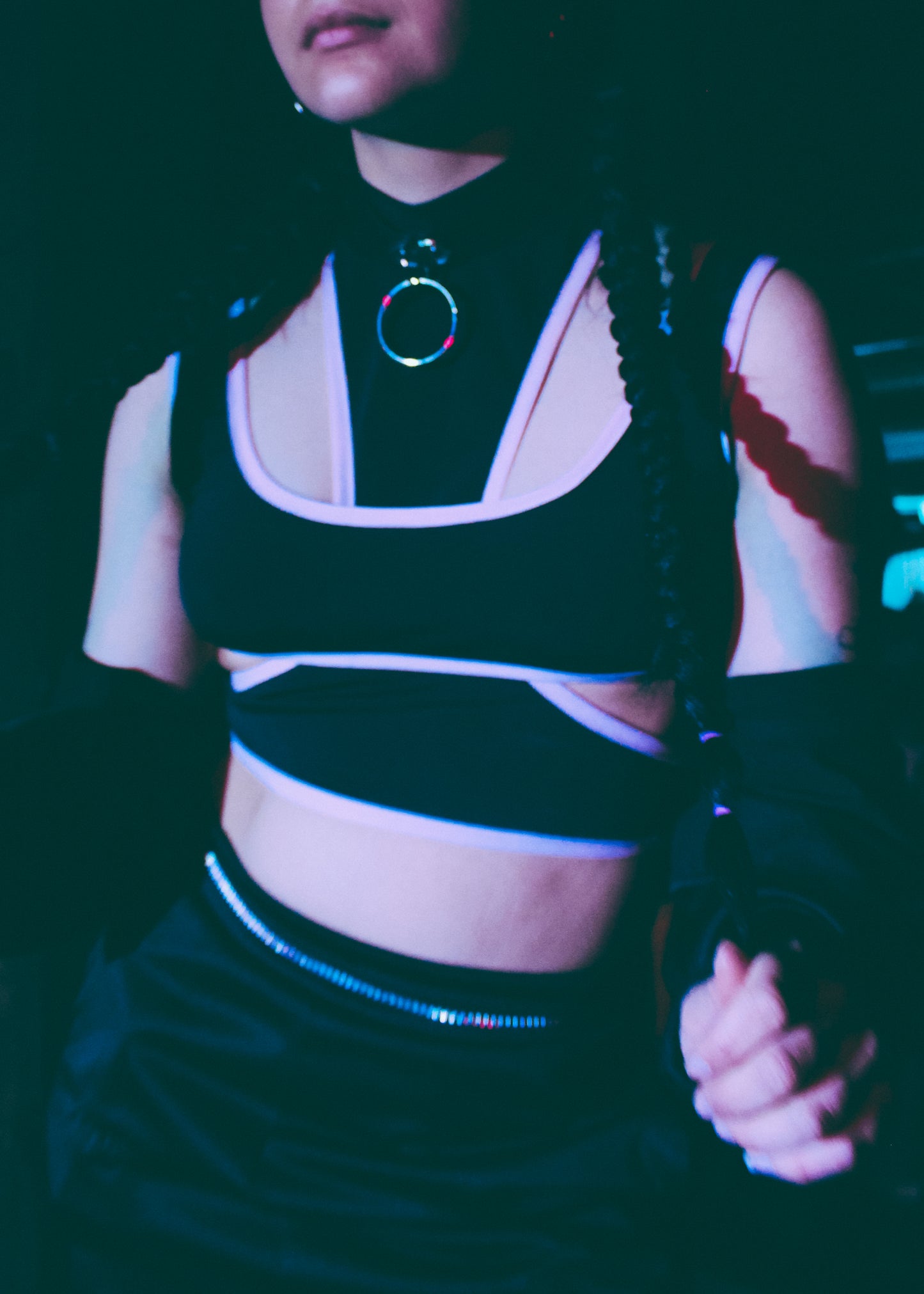 Crop Top Doble Negro