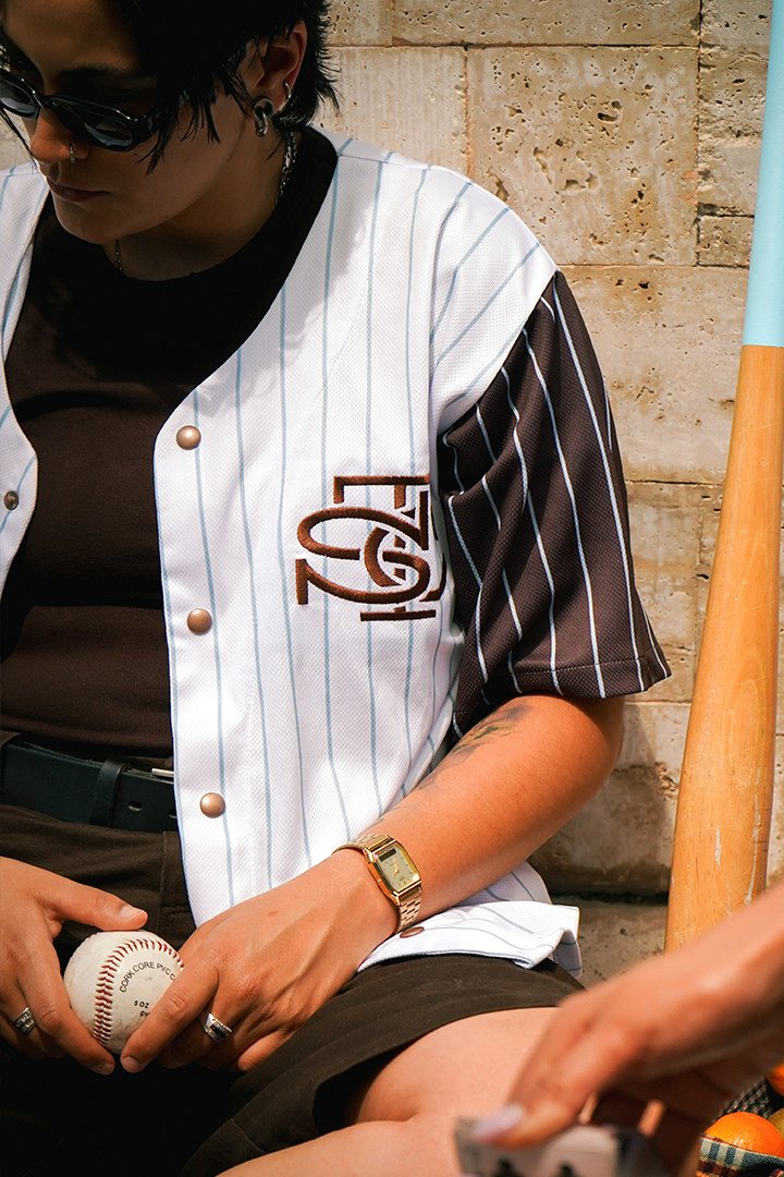 baseball jersey White - Brown