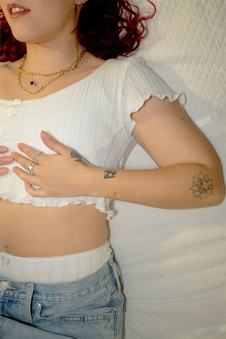 Crop top cutie blanco