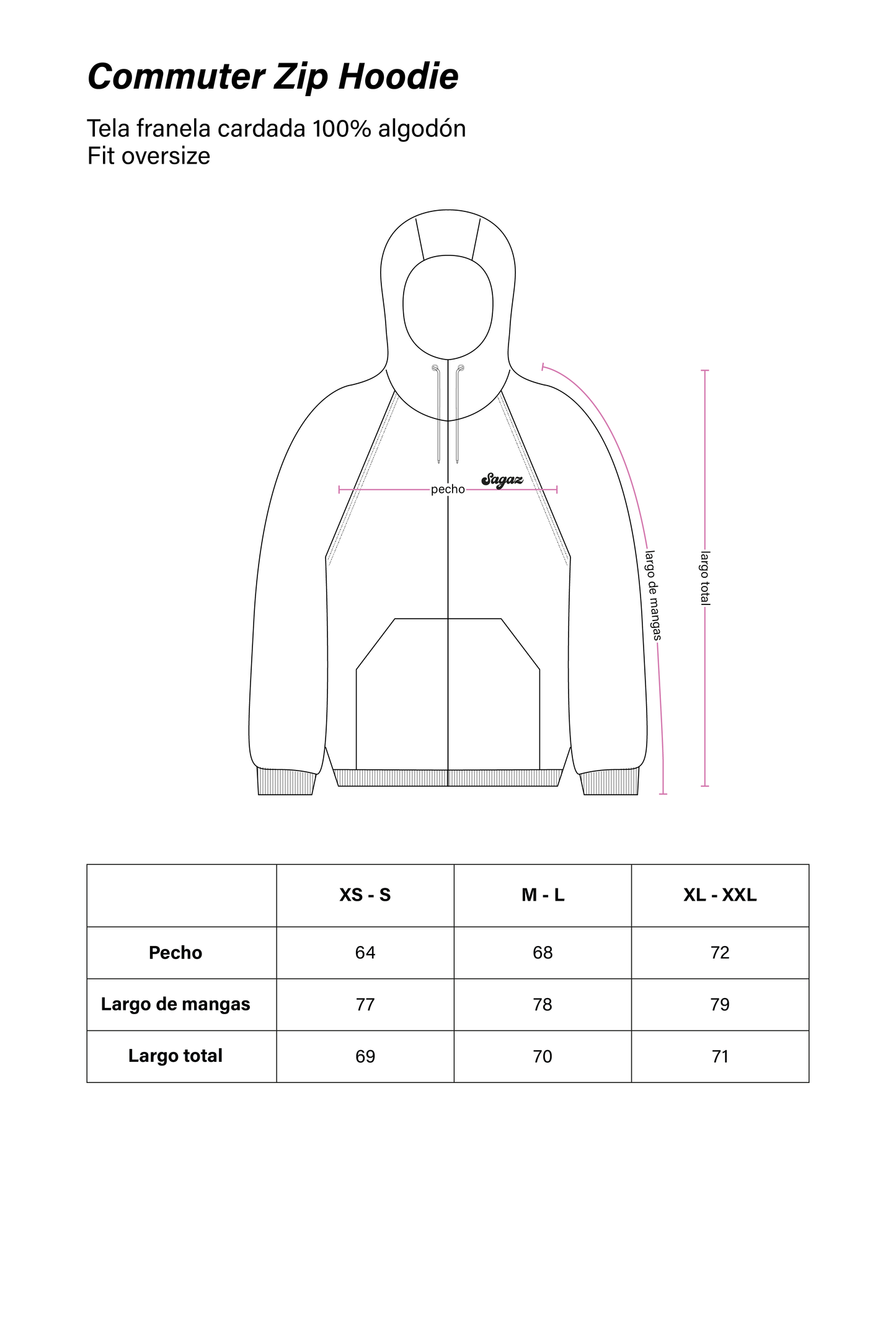 Commuter Zip Hoodie celeste
