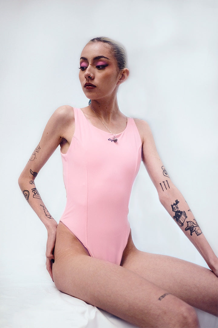 Body - Swimmwear Abertura Espalda Rosado