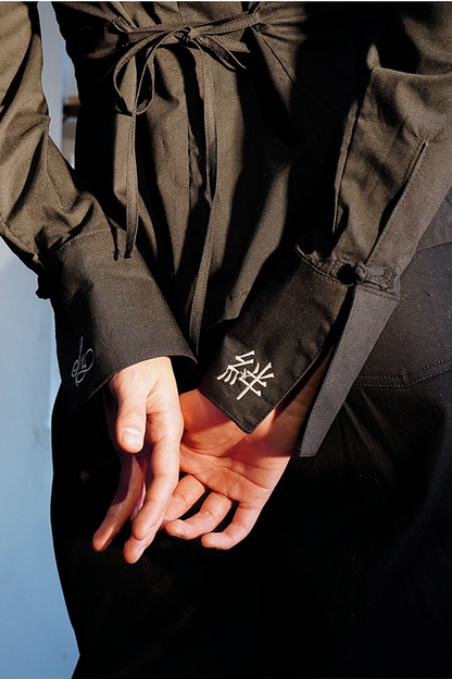 Tailored "Knot" Shirt  Black
