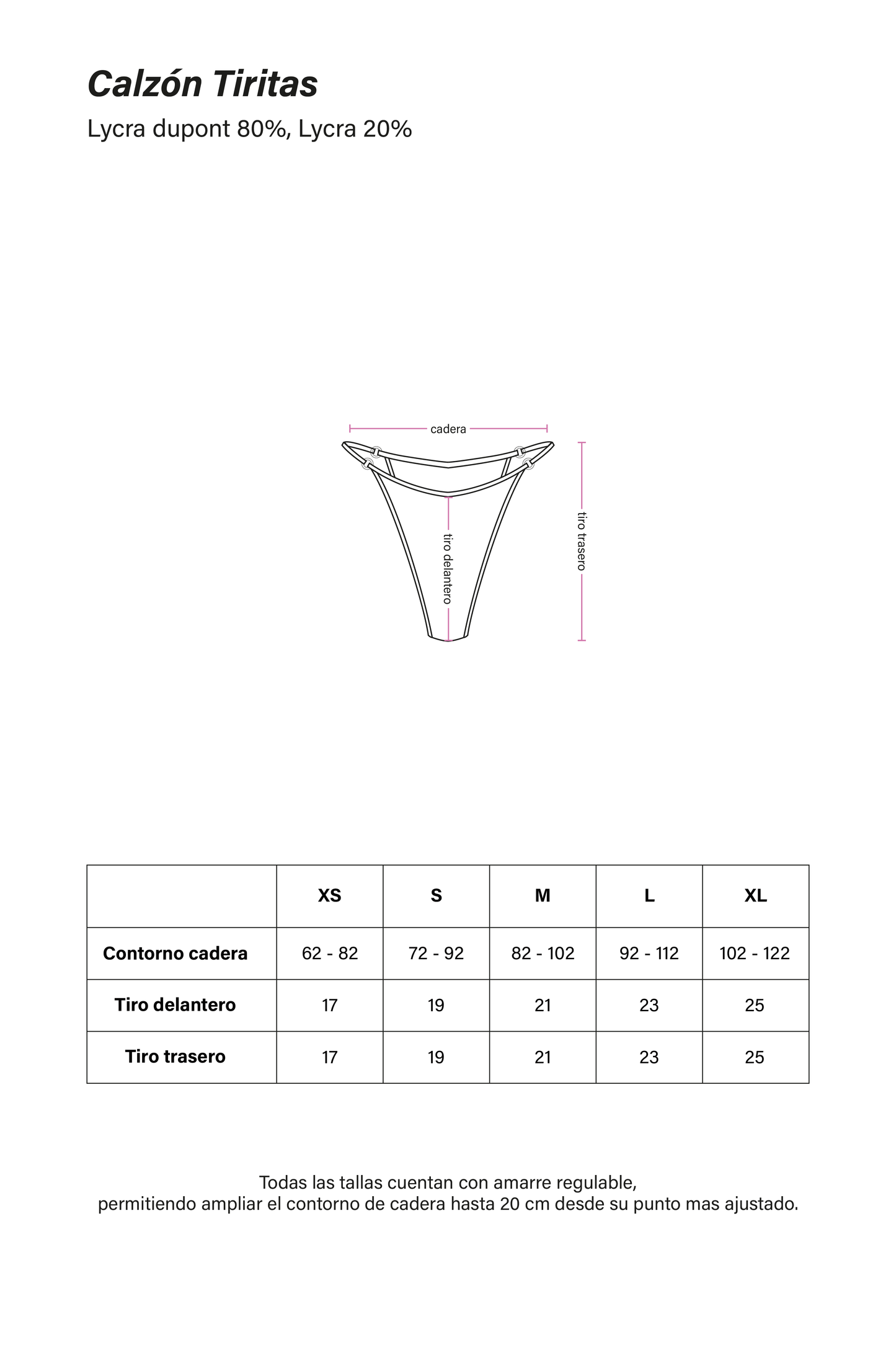 Calzon tiritas negro con blanco