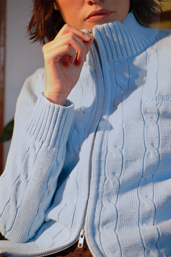 Musubi Zip Sweater baby blue