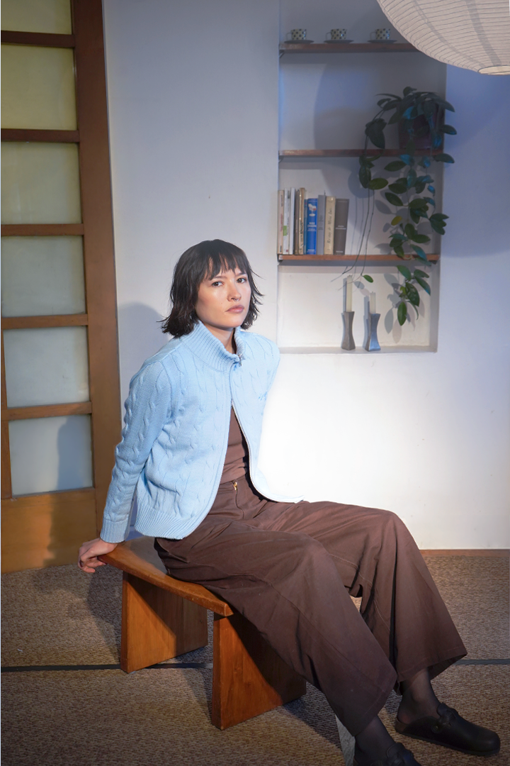 Musubi Zip Sweater baby blue