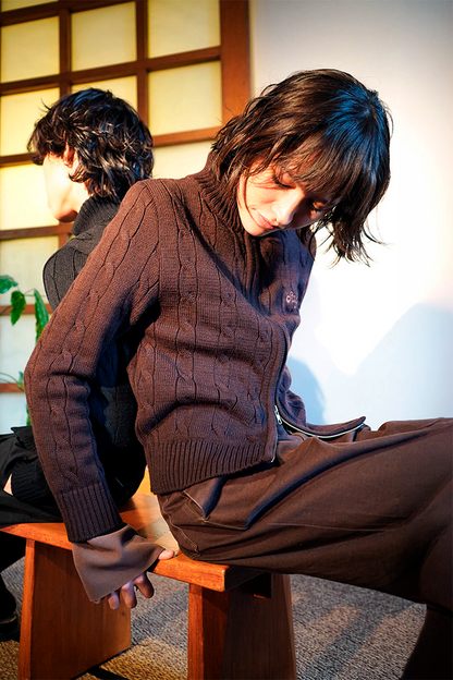 Musubi Zip Sweater brown