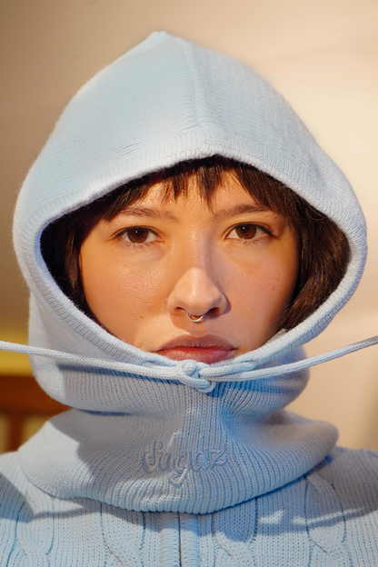 Ribbed Balaclava baby blue