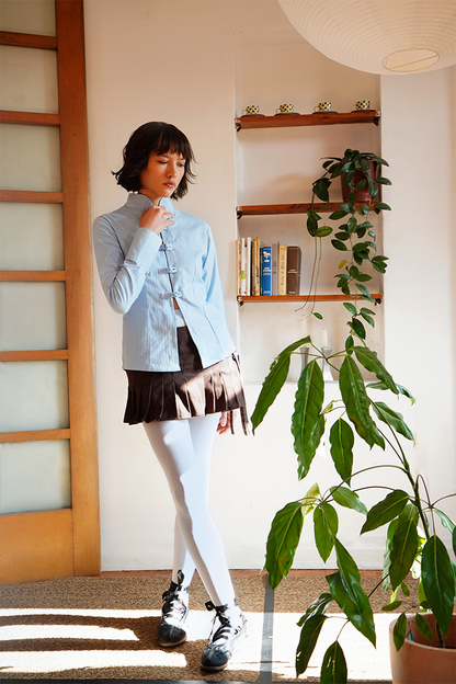 Tailored "Knot" Shirt Baby blue