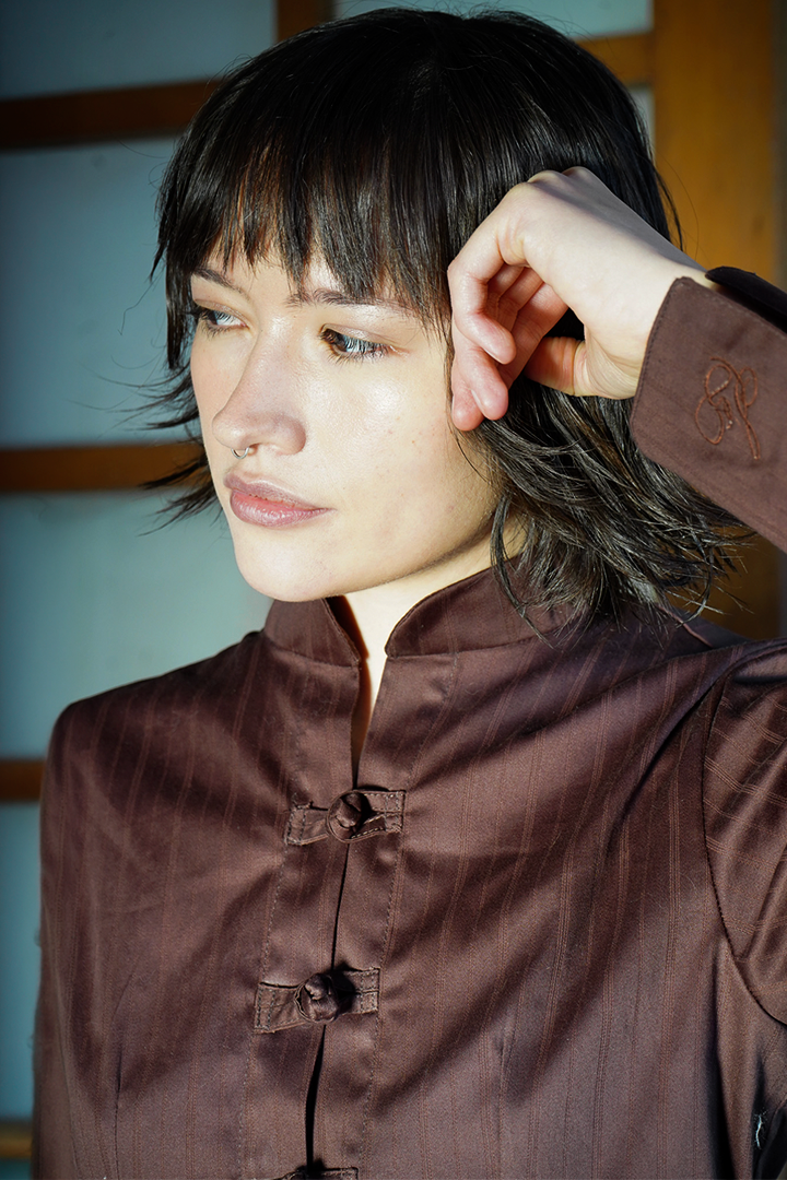 Tailored "Knot" Shirt  Brown