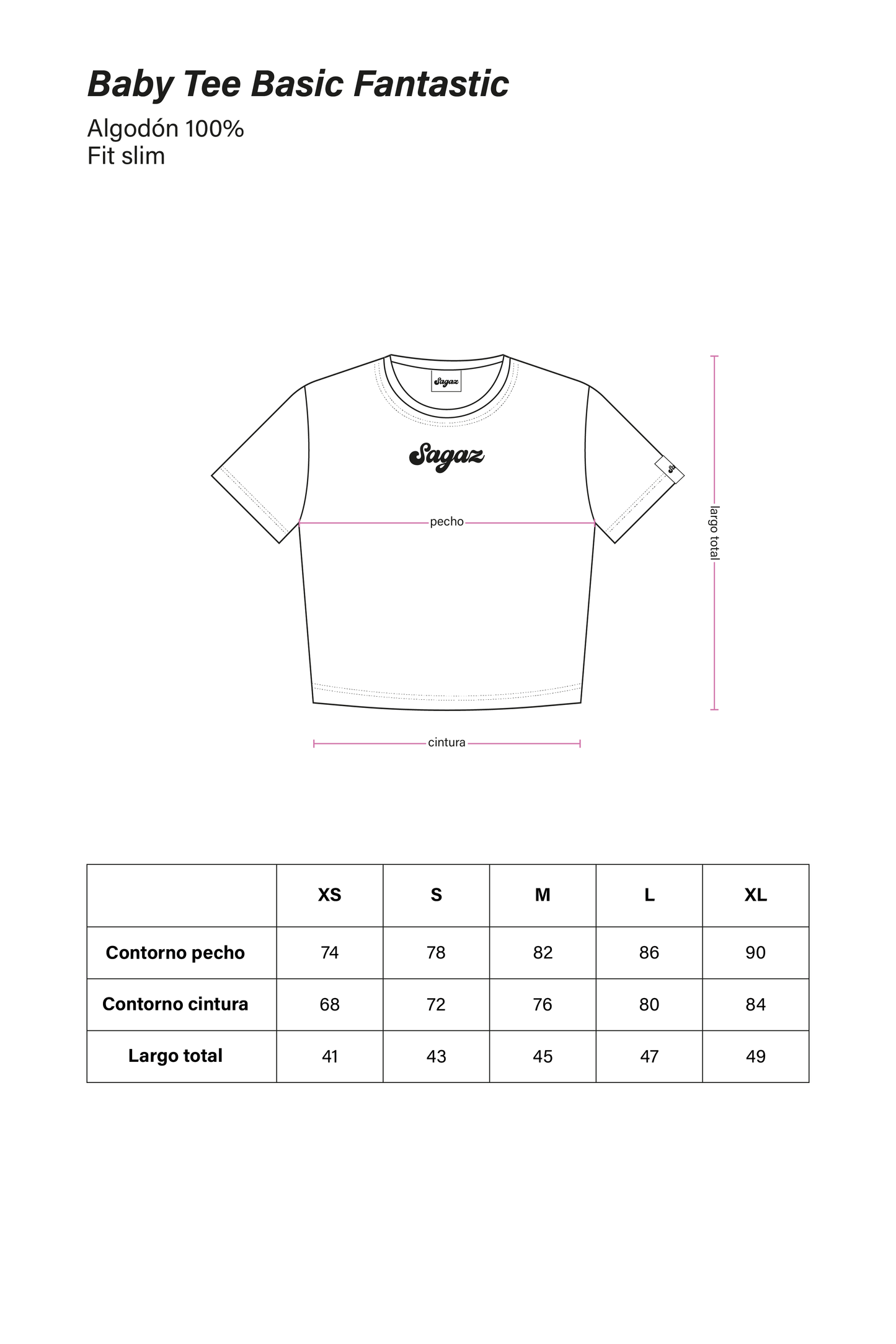 Baby tee basic fantastic rosada