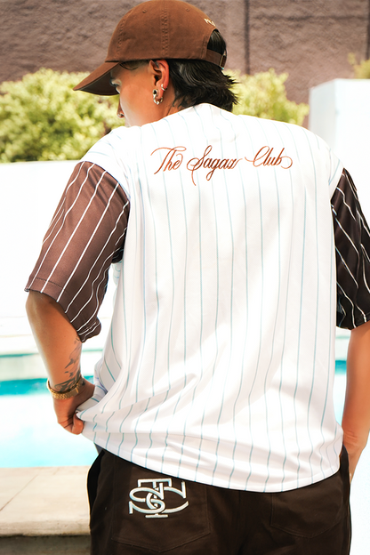 baseball jersey White - Brown