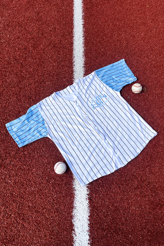 baseball jersey white - Baby blue