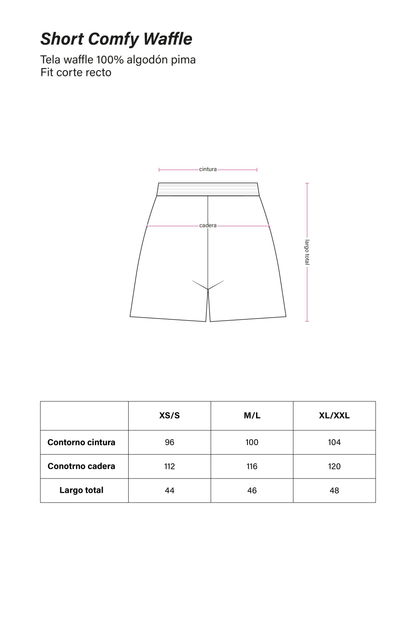 Short comfy waffle negro