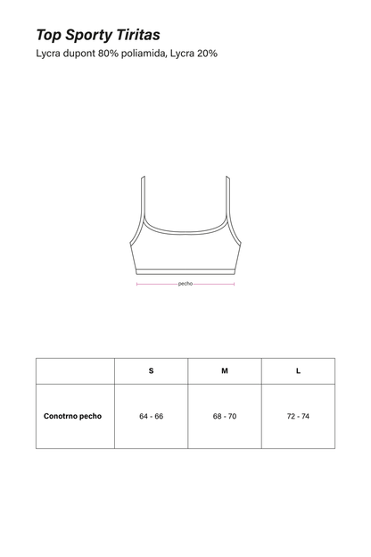 Top Sporty tiritas blanco